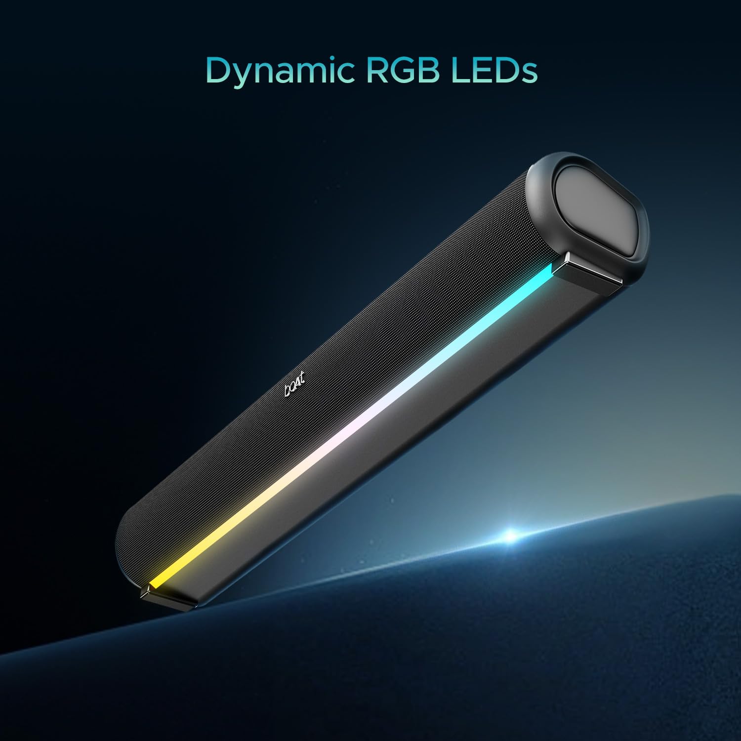 Boat Aavante Bar 950 Bluetooth Soundbar w/ 40W Signature Sound, RGB LEDs, Dual Passive Radiators, 7H Playback, TWS, Mic, BT v5.3, TF Card, AUX Port (Premium Black)