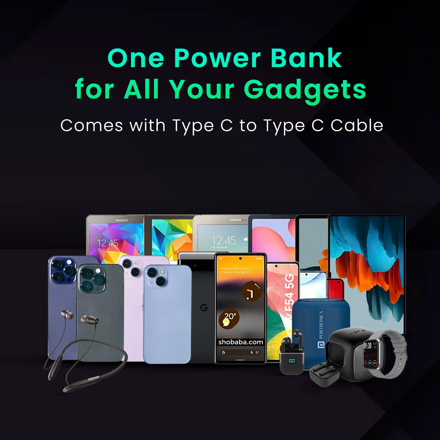 Portronics Luxcell Wireless Mini 10k 10000mAh 15W Magnetic Wireless Fast Charging Nano Power Bank