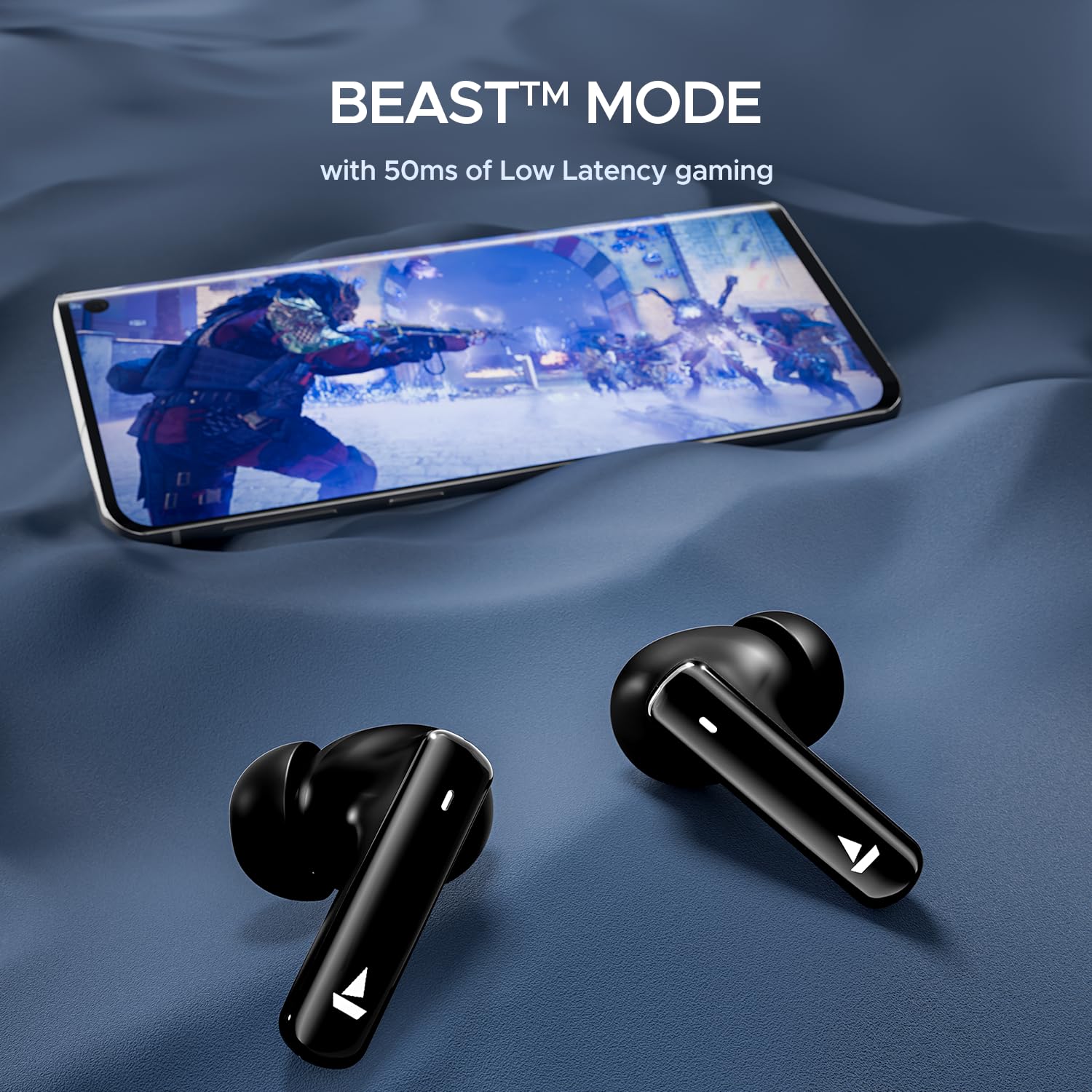 boAt Airdopes 300, Cinematic Spatial Audio, 50HRS Battery, 4Mic AI ENx, Fast Charge, App Support, Low Latency, IPX4, v5.3 Bluetooth Earbuds, TWS Ear Buds Wireless Earphones with mic (Gunmetal Black)