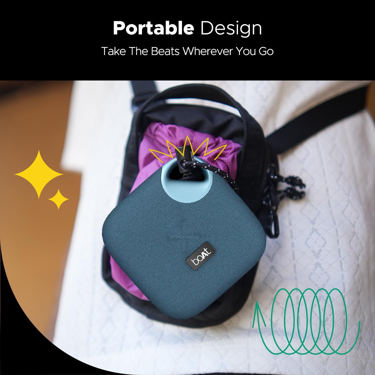 boAt Stone 193 Pro /190 Pro with 5W Signature Sound, Up to 12hrs of Playtime, TWS Feature, Built-in Mic, Bluetooth v5.3, AUX Port, TF Card Connectivity, IPX6 & Type-C Bluetooth Speaker (Raging Black)